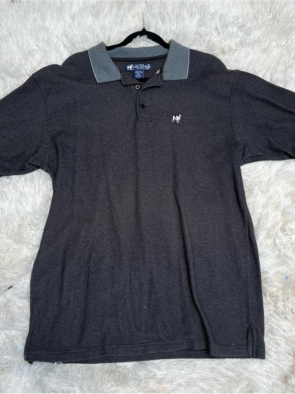 Big Dogs Mens Polo with Gray Contrast Collar. XL